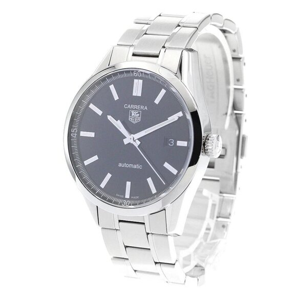 TAG HEUER Carrera WV211B-3 Date Black Dial Automatic Men's Watch - Picture 1 of 11